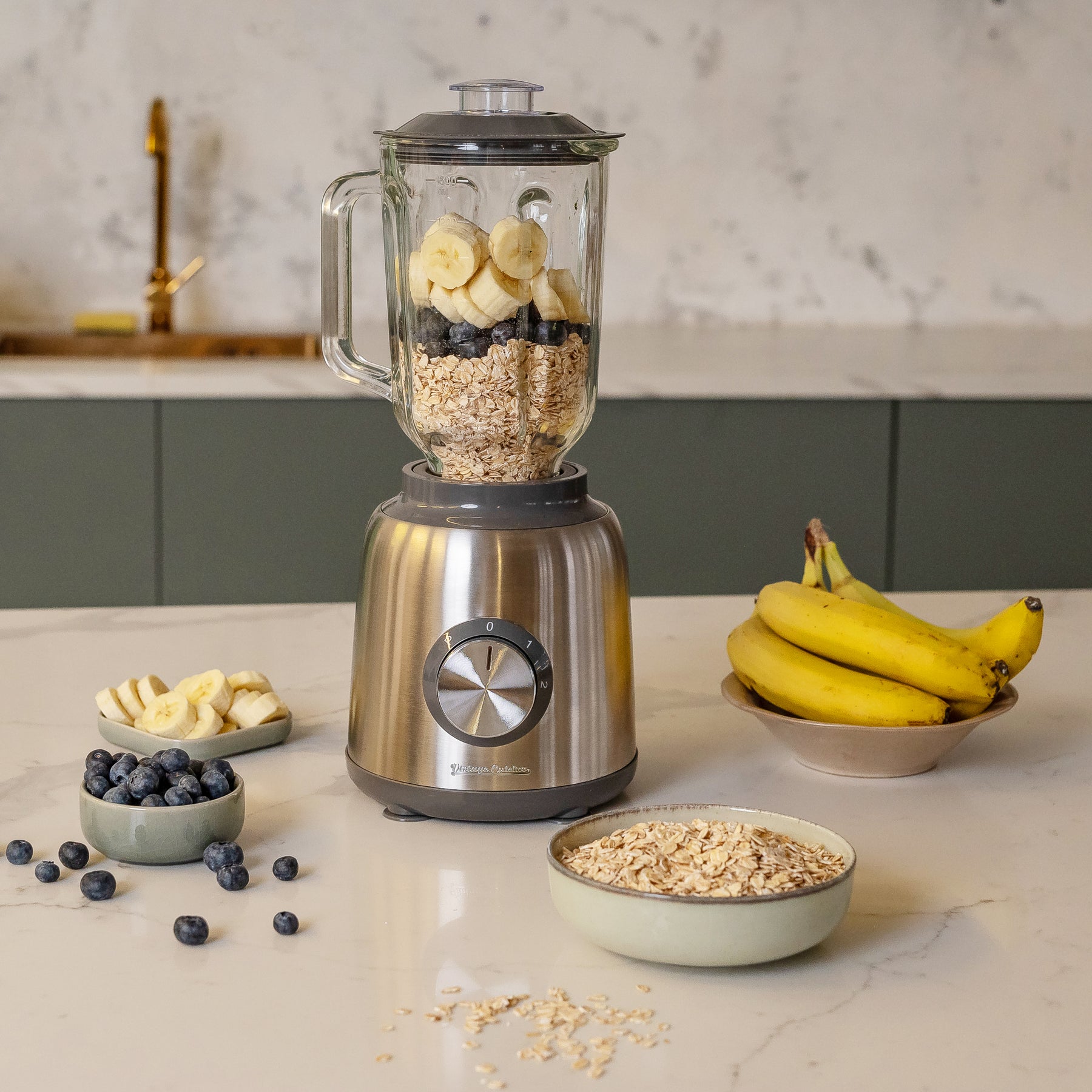 Blender retro avec mini-hachoir Vintage Cuisine
