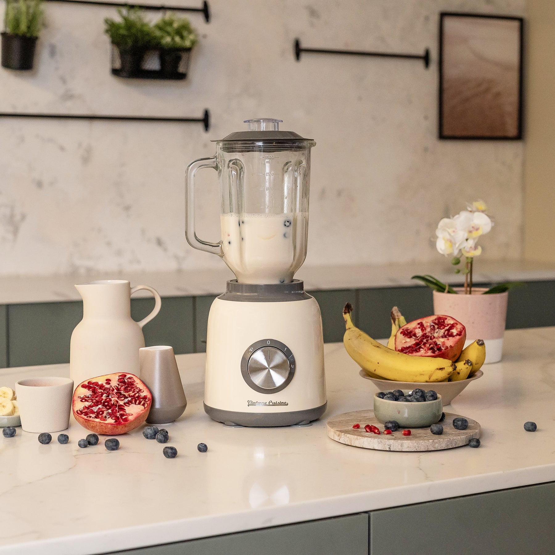 Blender retro avec mini-hachoir Vintage Cuisine