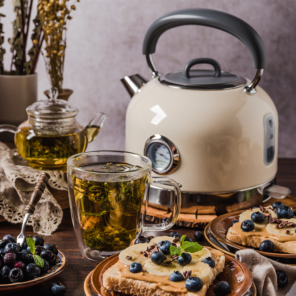 Bouilloire électrique rétro Vintage Cuisine avec thermomètre