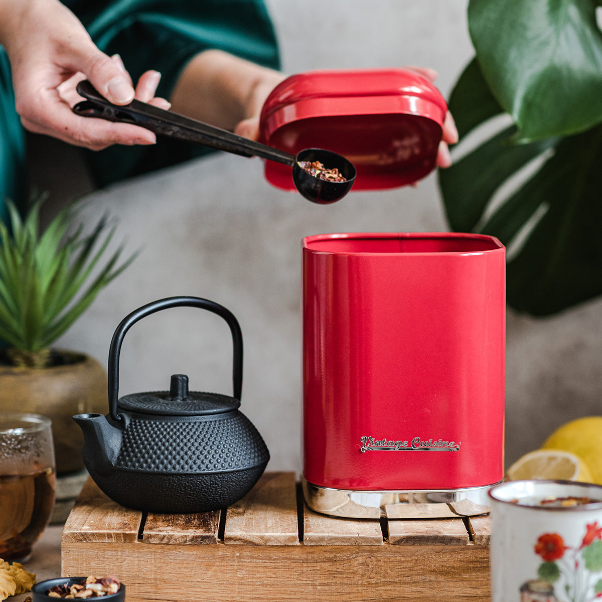 Récipient rétro de cuisine pour produits secs