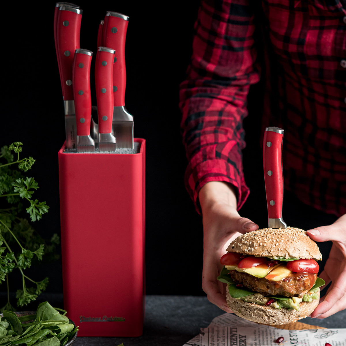 Set de 7 couteaux de cuisine avec support
