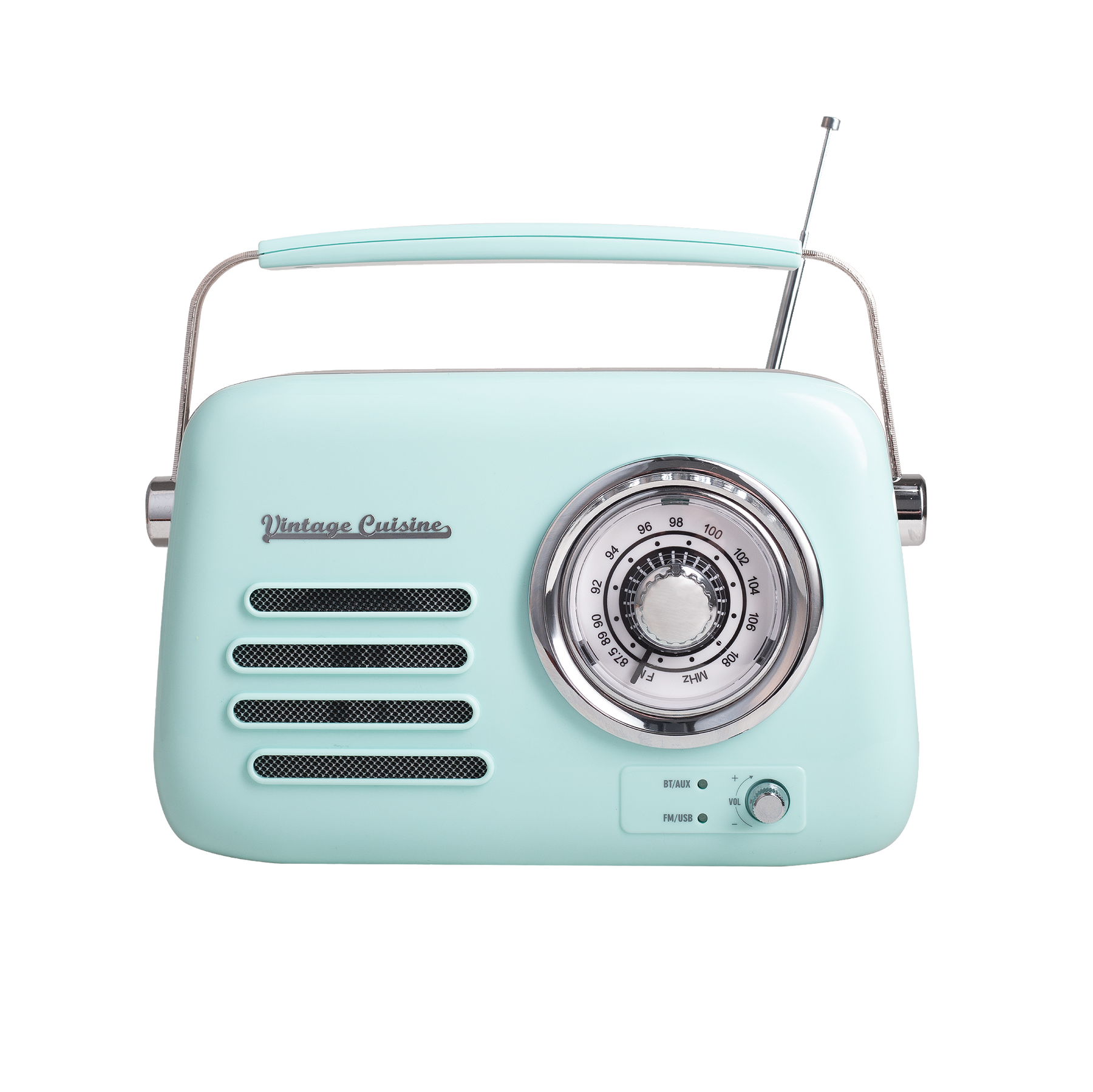Radio chromée rétro Vintage Cuisine avec haut-parleur Bluetooth 2.0
