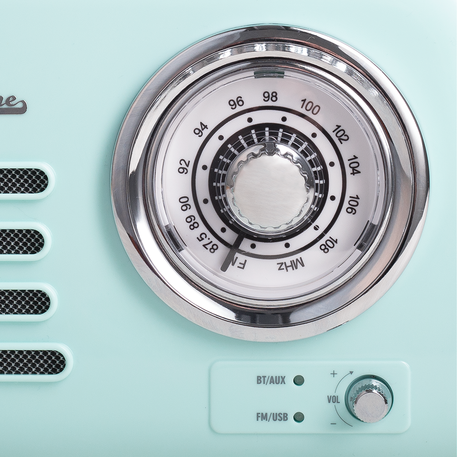 Radio chromée rétro Vintage Cuisine avec haut-parleur Bluetooth 2.0
