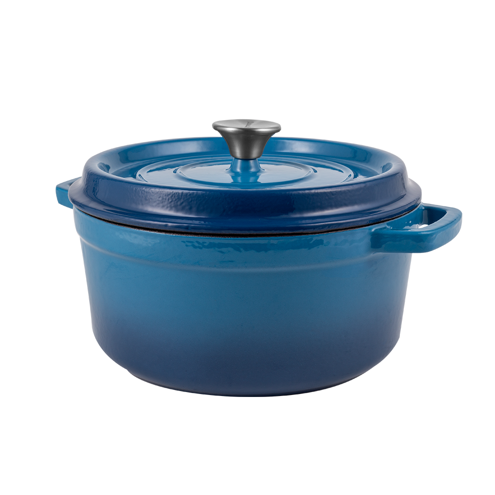 Marmites en fonte émaillée rétro avec couvercle - ombre 2,2 l Vintage Cuisine