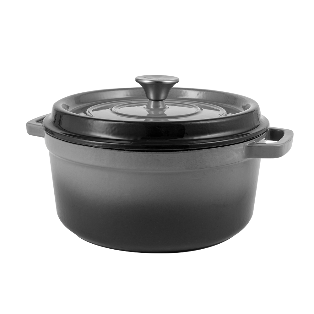 Marmites en fonte émaillée rétro avec couvercle - ombre 2,2 l Vintage Cuisine