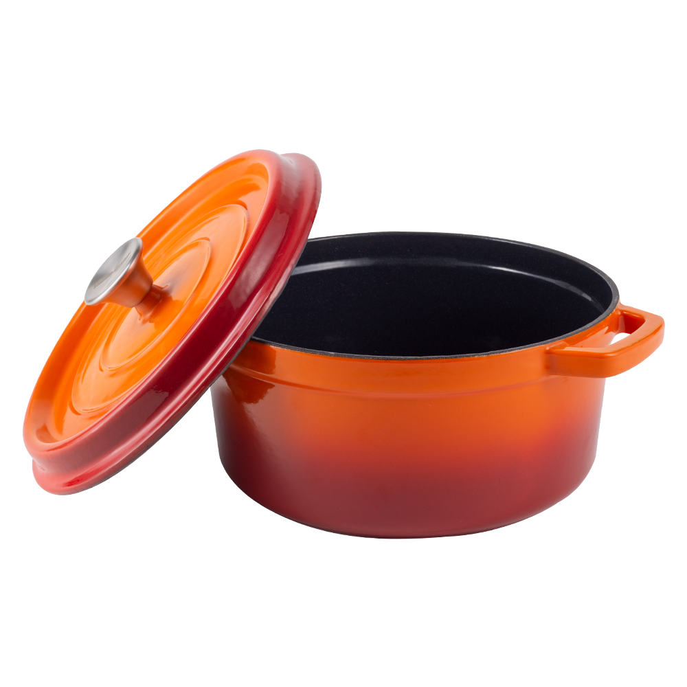Marmites en fonte émaillée rétro avec couvercle - ombre 2,2 l Vintage Cuisine