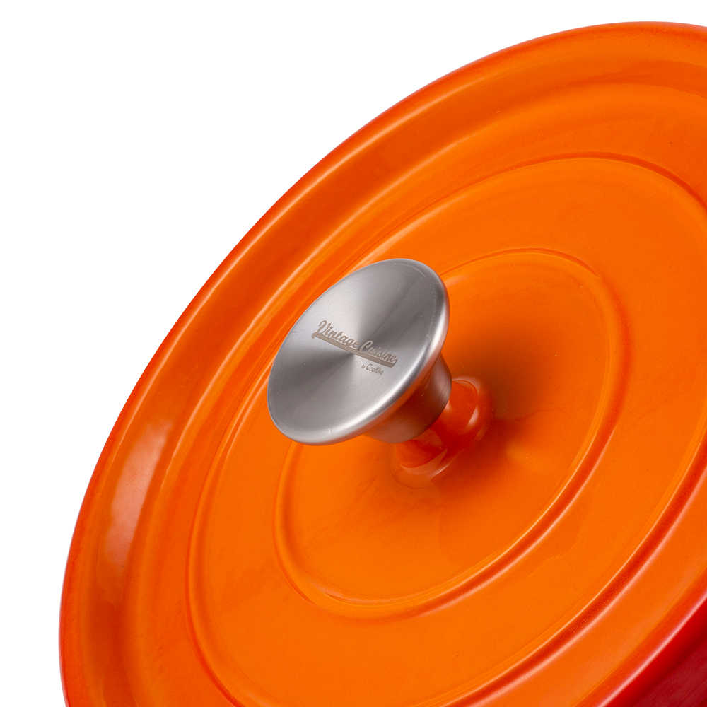 Marmites en fonte émaillée rétro avec couvercle - ombre 2,2 l Vintage Cuisine