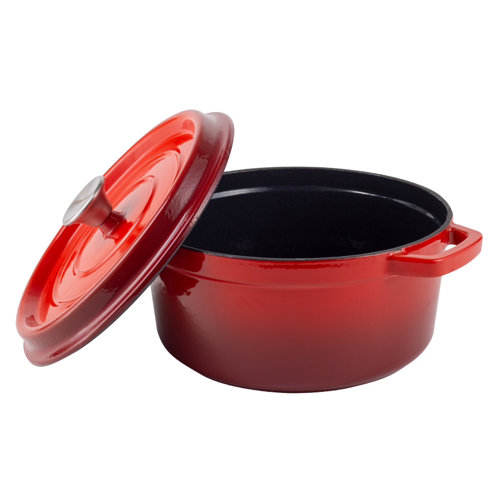 Marmites en fonte émaillée rétro avec couvercle - ombre 2,2 l Vintage Cuisine