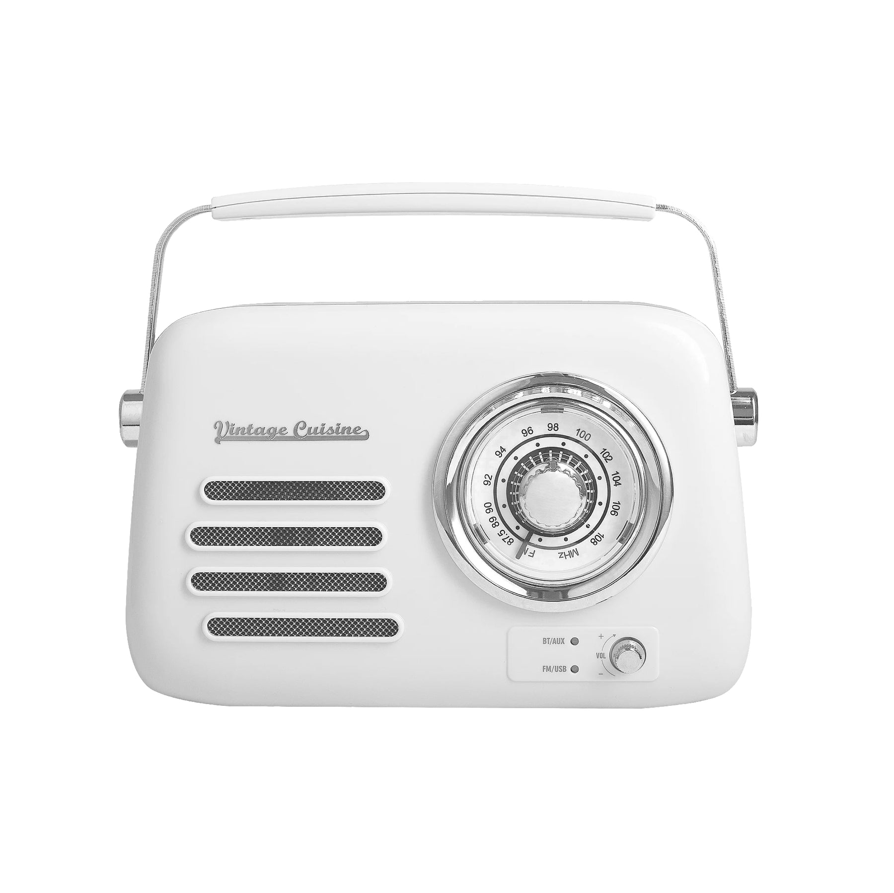 Radio chromée rétro Vintage Cuisine avec haut-parleur Bluetooth 2.0