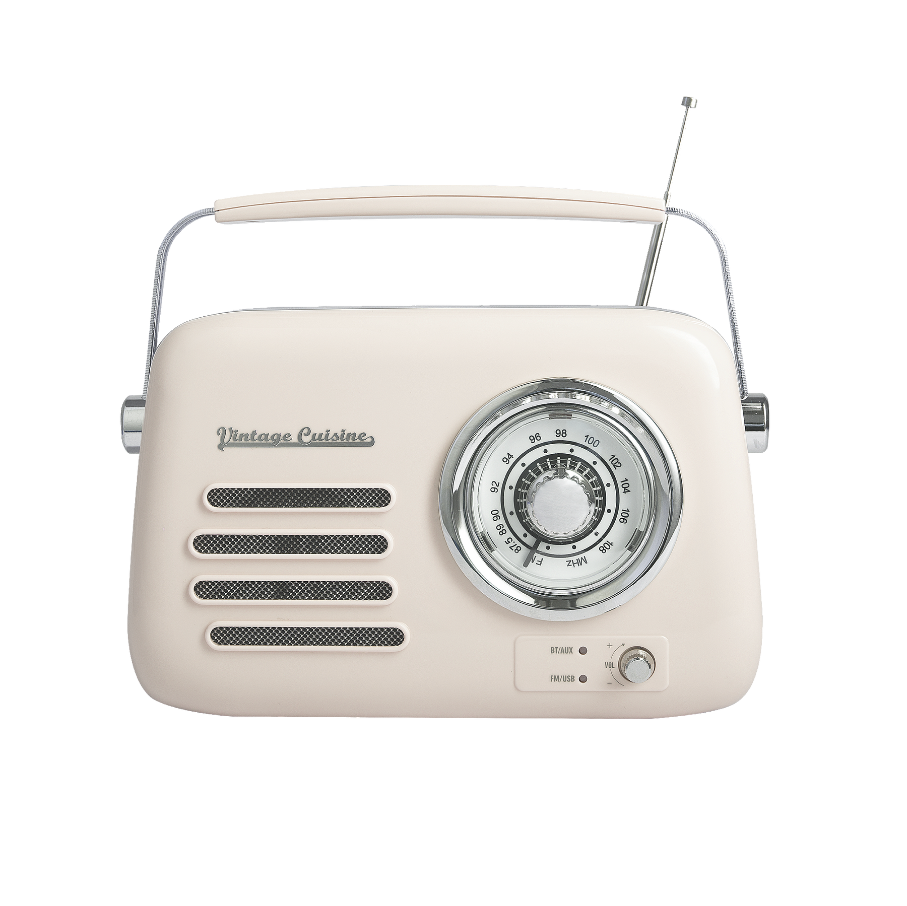 Radio chromée rétro Vintage Cuisine avec haut-parleur Bluetooth 2.0