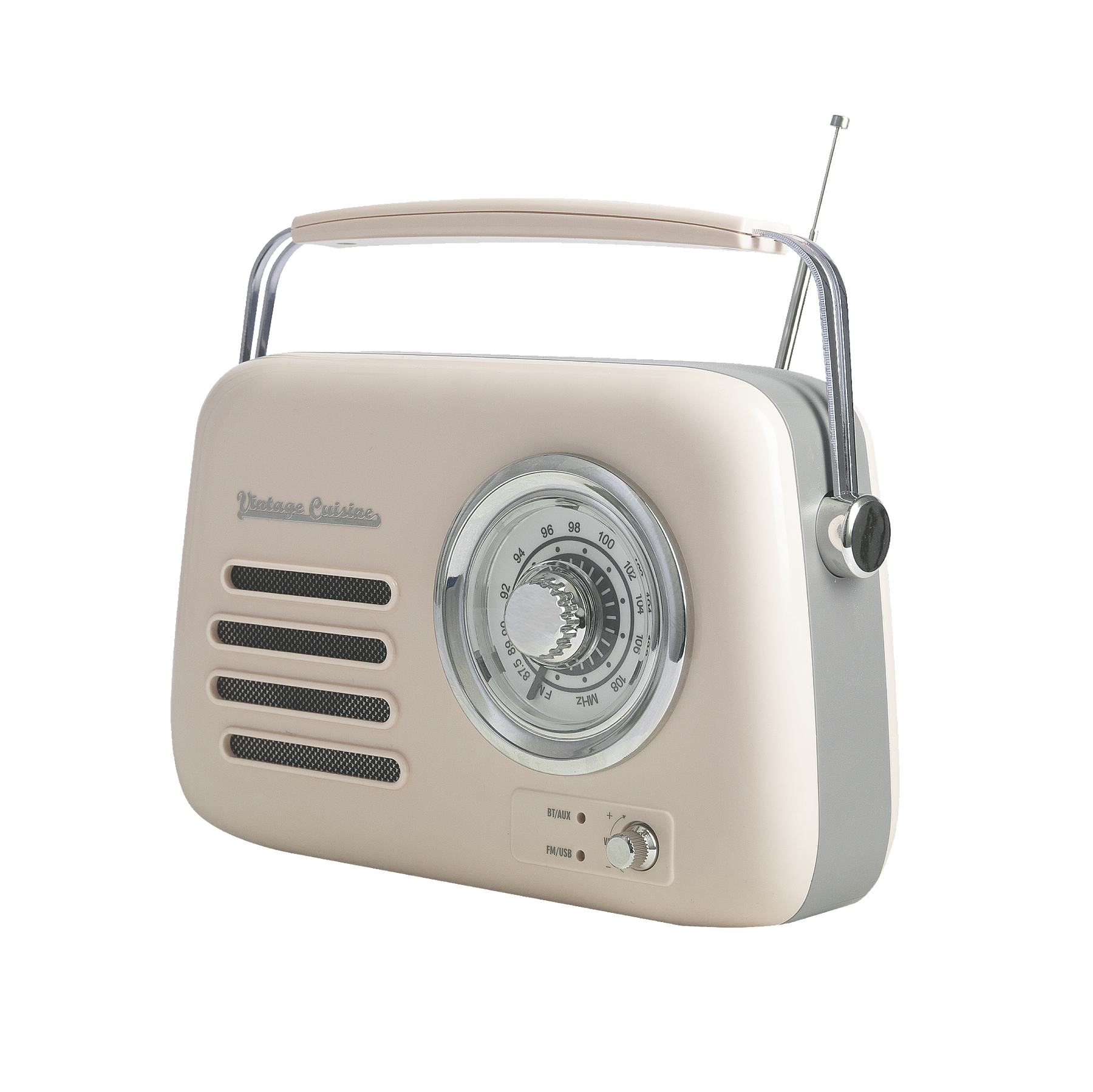 Radio chromée rétro Vintage Cuisine avec haut-parleur Bluetooth 2.0