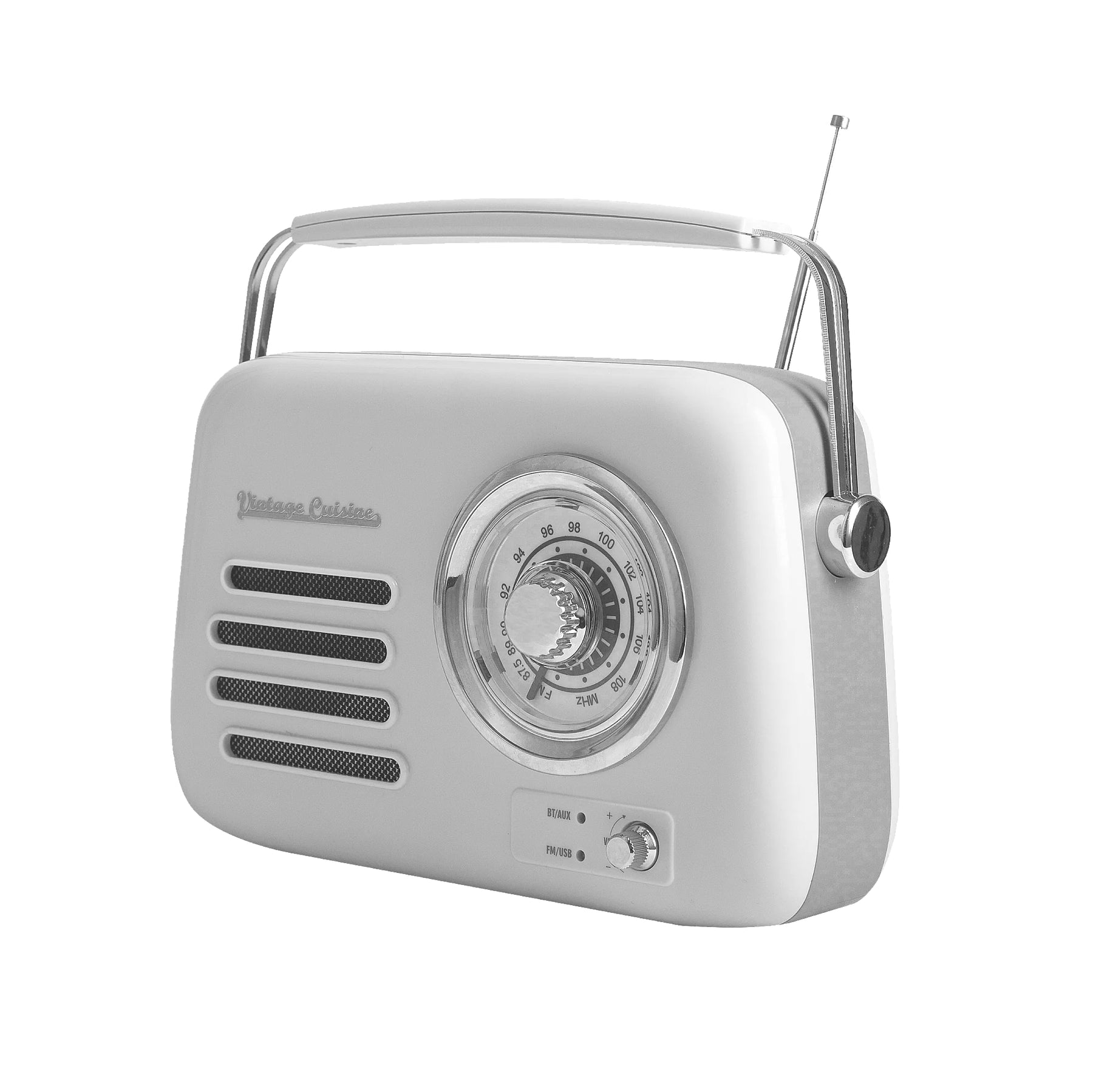 Radio chromée rétro Vintage Cuisine avec haut-parleur Bluetooth 2.0