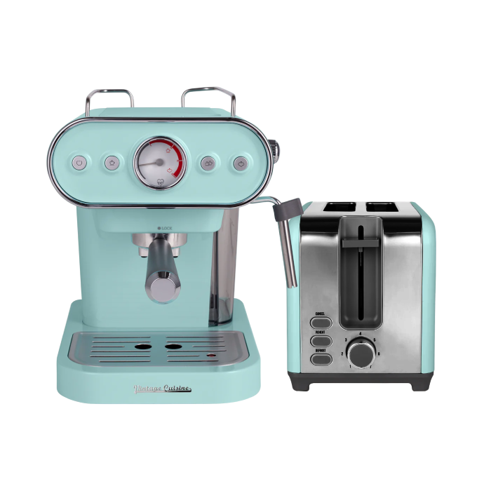 Set "Café et toast" Vintage Cuisine - menthe