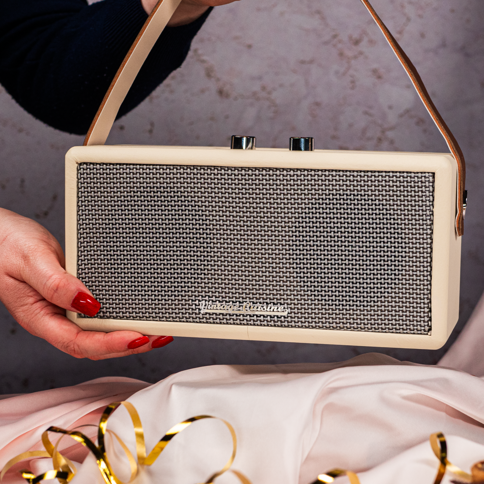Enceinte rétro Bluetooth avec poignée souple Vintage Cuisine