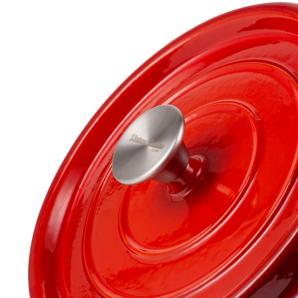 Marmites en fonte émaillée rétro avec couvercle 2,2 l Vintage Cuisine