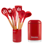 Set Ustensiles de Cuisine + récipient rouge