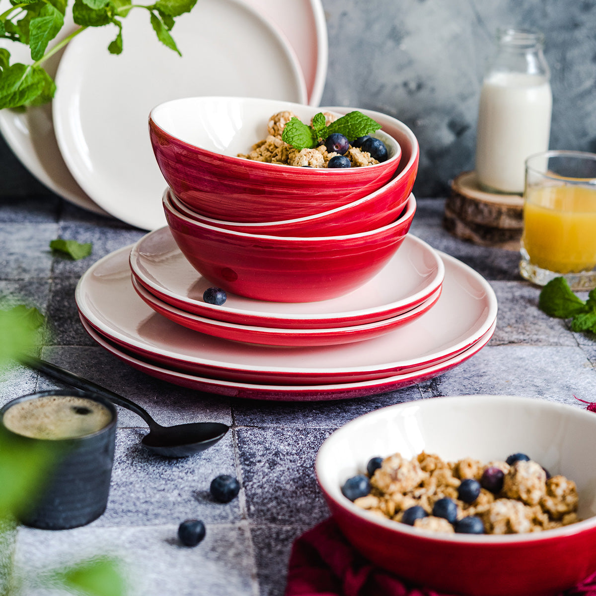 Service de vaisselle en céramique vintage cuisine pour 4 personnes