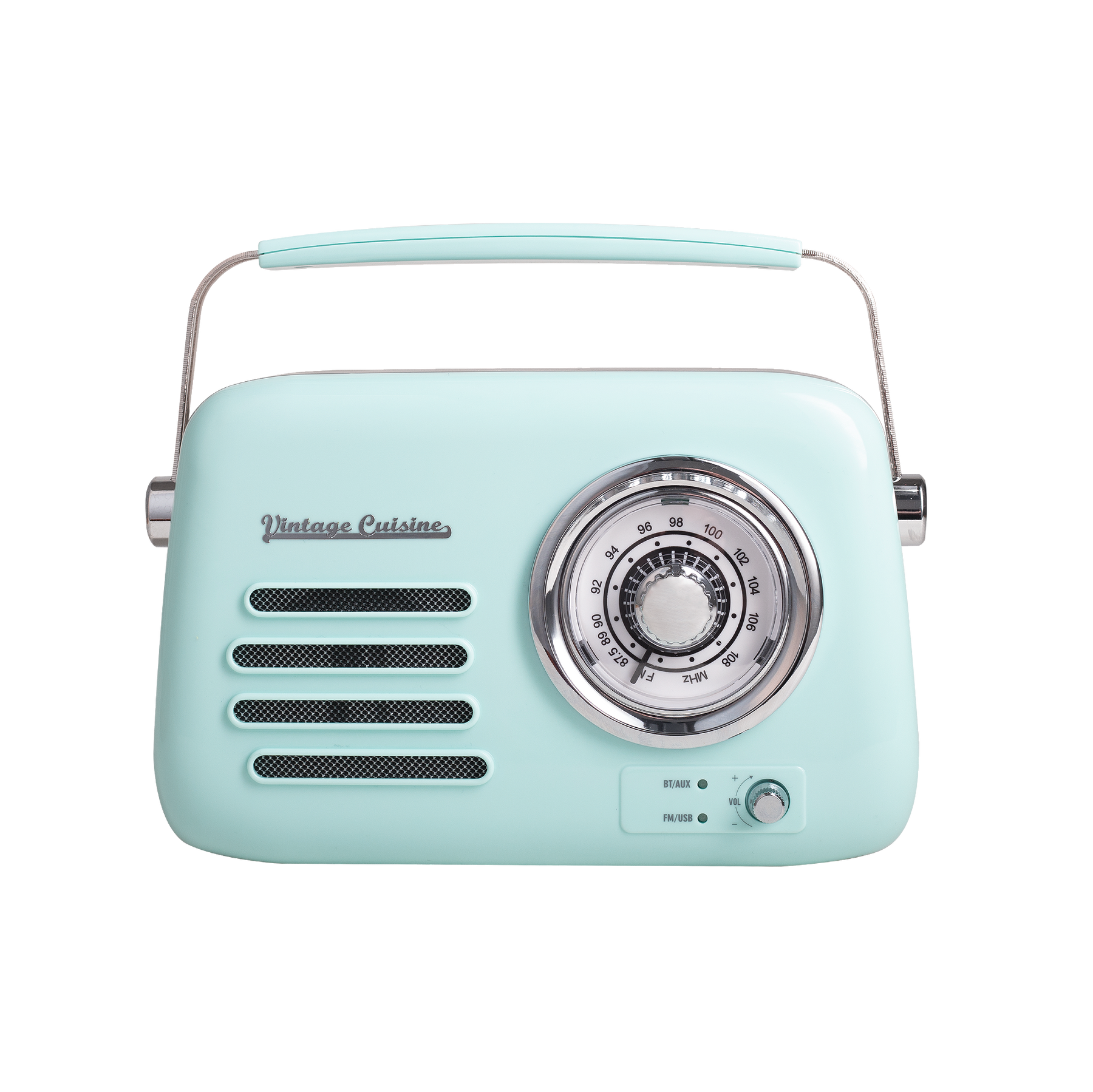 Radio chromée rétro Vintage Cuisine avec haut-parleur Bluetooth 2.0