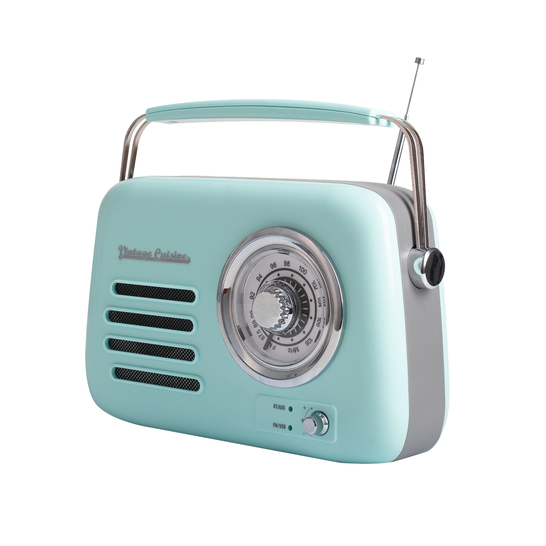 Chrome  retro radio with bluetooth speaker by Vintage Cuisine