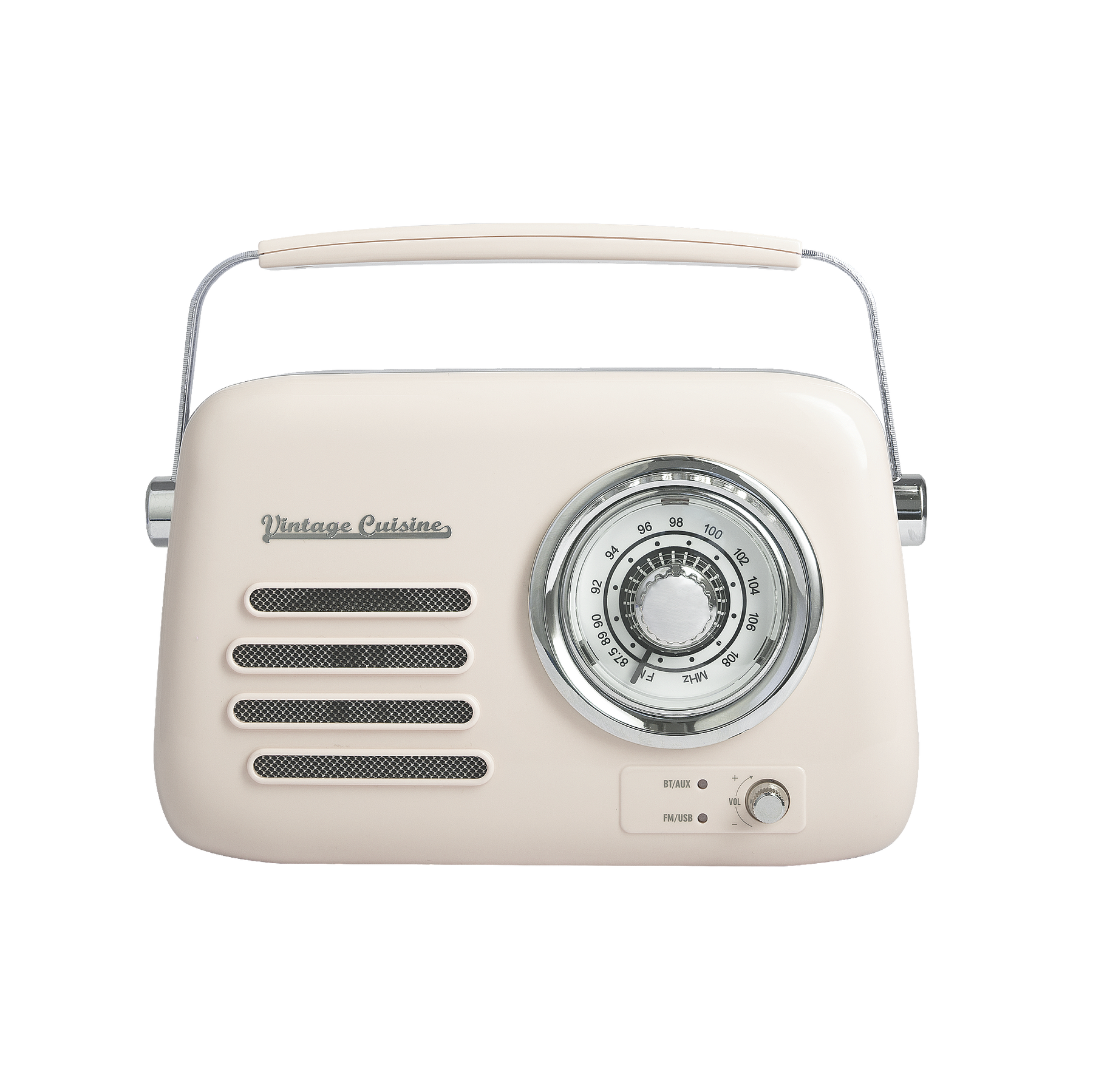 Radio chromée rétro Vintage Cuisine avec haut-parleur Bluetooth 2.0