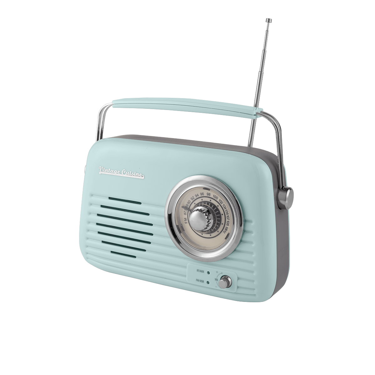 Radio chromée rétro Vintage Cuisine avec haut-parleur Bluetooth